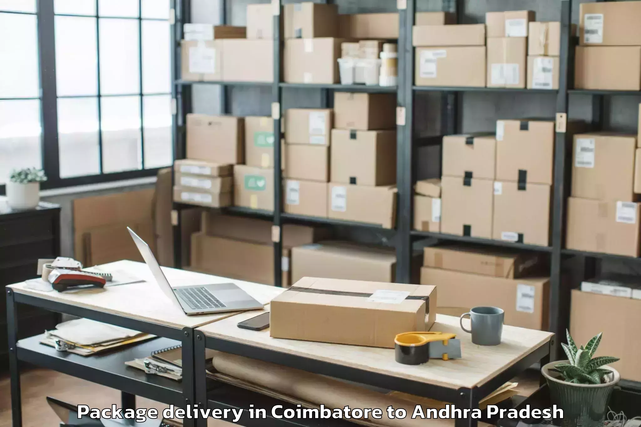 Discover Coimbatore to Achanta Package Delivery